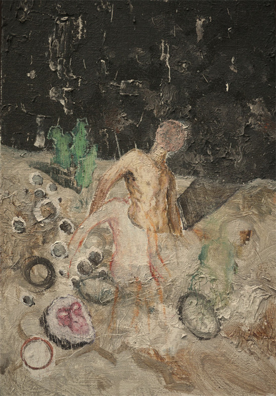 赵杨,《无题》, 布面丙烯,30x20cm,2016