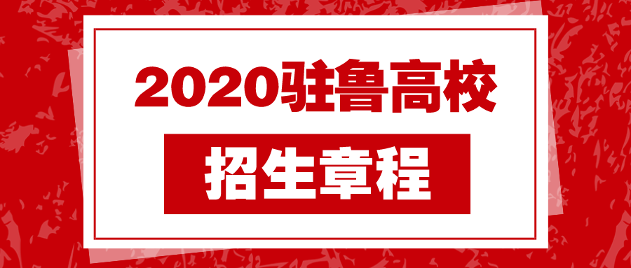 2020驻鲁高校招生章程