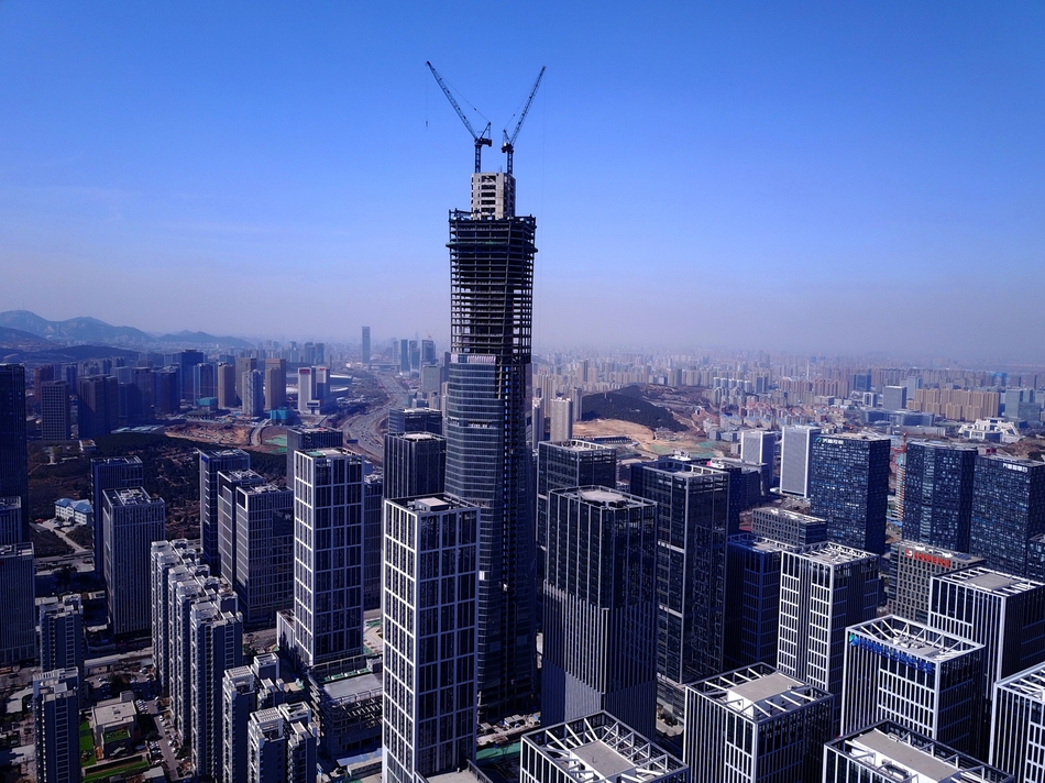 航拍:济南汉峪金谷"第一高"最新模样_高清图集_新浪网
