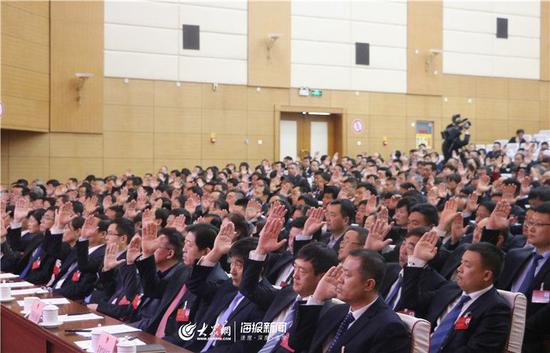 人大代表举手表决。