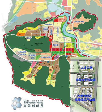 齐鲁创新谷地理空间信息产业园区位图