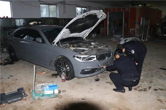 民警在维修厂找到嫌疑车辆