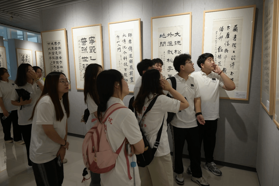 服务队参观肥城市书画艺术馆和市民中心