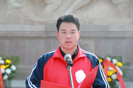 ▲学生代表蔡一林发言