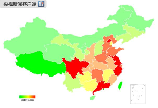 2019年清明假期全國公路網交通量分布預測圖