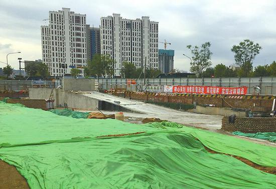 停車場地下部分主體結構已完工