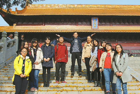 山大2014级文博班在南京市博物馆参观实习时留影 受访者供图