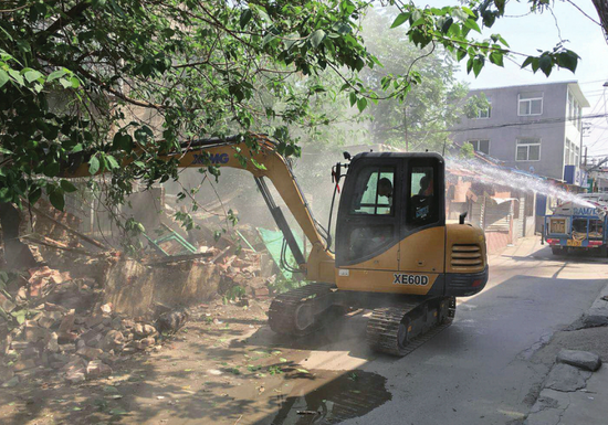 濟南市中區白馬山鐵路小區拆違現場市中區六里山街道鐵路玉函小區拆違現場