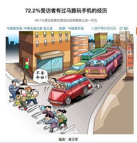 步行过马路时玩手机的原因有哪些?调查显示,