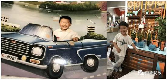弟弟是91年的,照片是在照相馆拍的,照片时间应该在90年代初。(@采采卷耳)