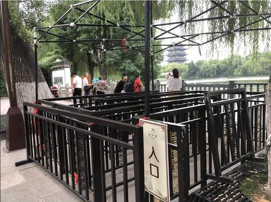 大明湖游船入口處已經關閉