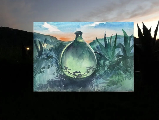 作品:《秘境系列》(70cm × 50cm)综合材料:水彩与摄影