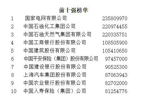 哪十家中国大企业最赚钱?