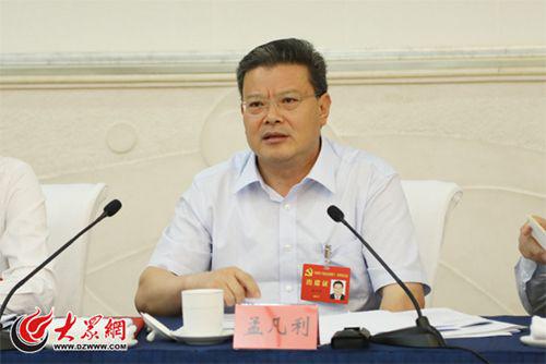 13日下午,青岛市委副书记、市长孟凡利在参加青岛团分组讨论时发言