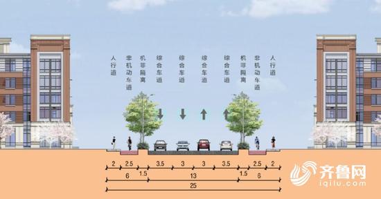 和平路东延(西段)道路标准横断面图