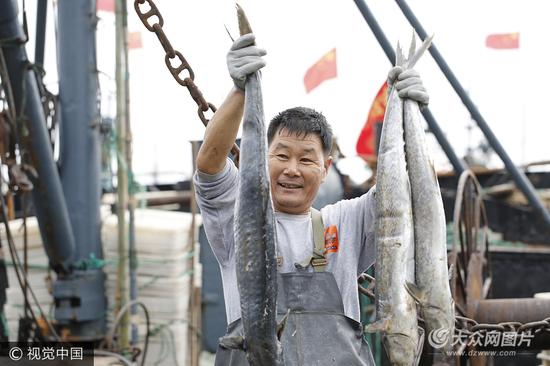 9月10日，为期4个月的黄渤海伏季休渔期结束后，山东日照市岚山渔港迎来了秋季开海首航归来的大马力渔船船队。