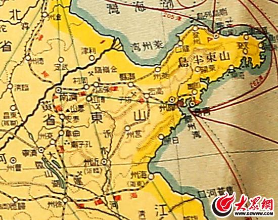 日军地图上的“山东莒州“标识