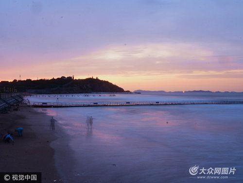 蓬萊海邊現美麗晚霞