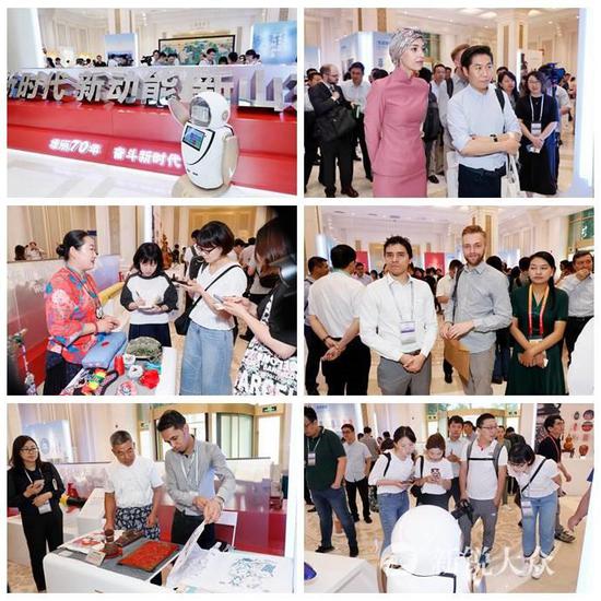 发布会现场同步举办了新中国成立70周年山东成就展览和特色展示活动。