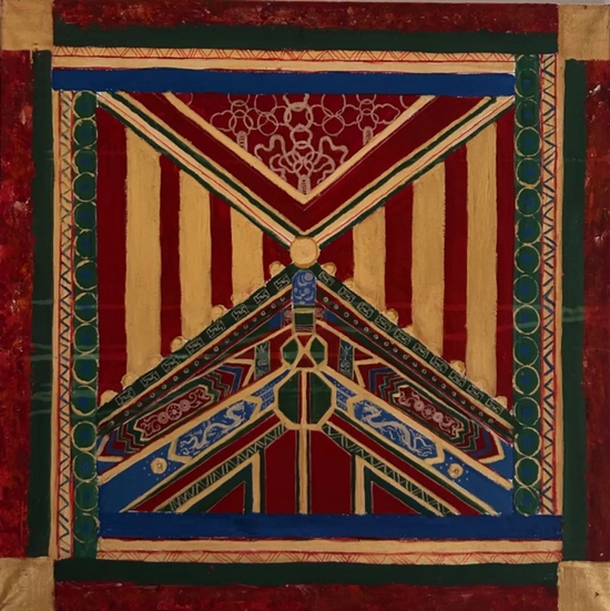 作品:《和与共生》 60cm×60cm 布面丙烯