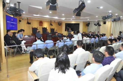 圖為庭審現場。(金文斌 攝) 圖片來源:上海長寧法院官方微信。