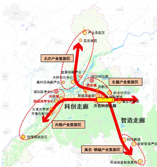 “兩廊四區(qū)”產(chǎn)業(yè)格局示意圖