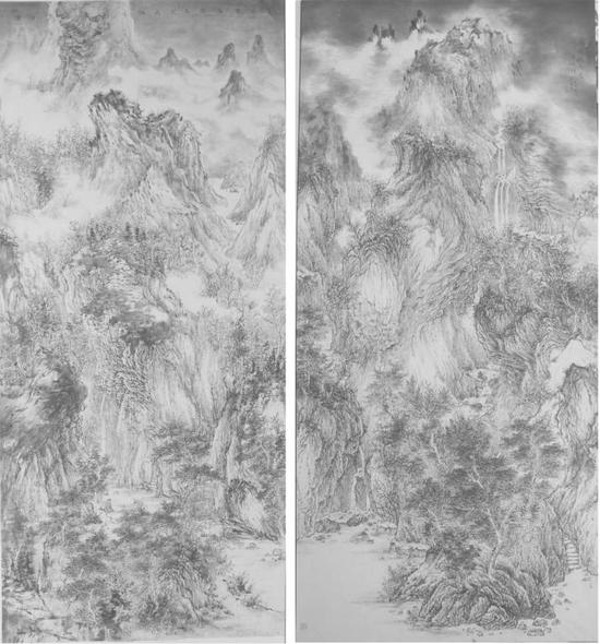 一等奖作品:中国画《山川多古情》 作者:刘泽民