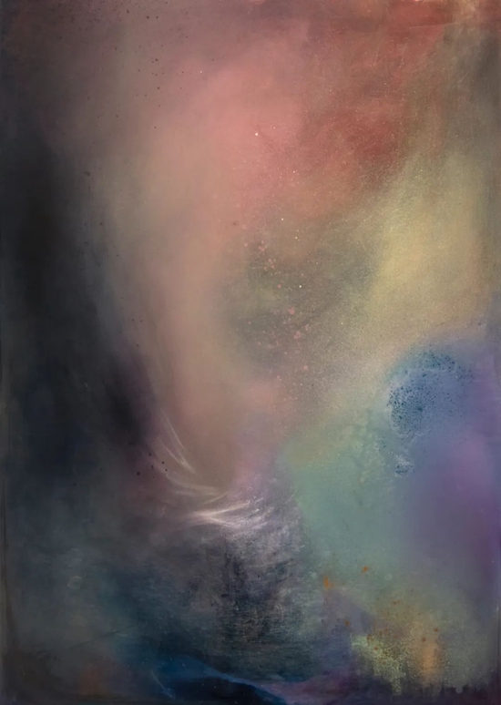 作品:《Sublime Artificiale(人造的崇高)》(70cm × 50cm)在铝塑板上的油画和树脂