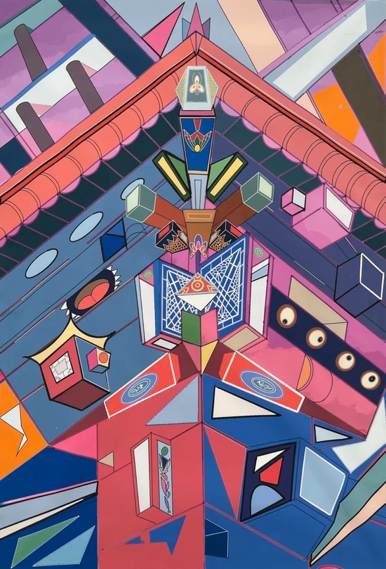 作品:《架构》 80cm×100cm 板绘