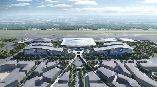 ▲临沂启阳机场候机楼改扩建效果图