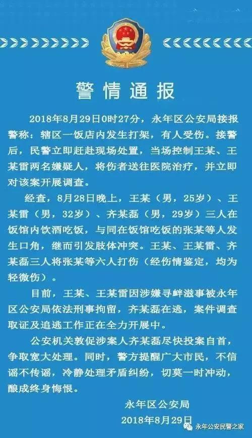 警方通报