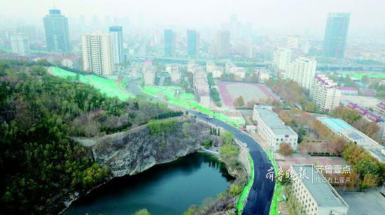 砚泉将成新建和平路沿途景观。齐鲁晚报·齐鲁壹点记者刘飞跃摄