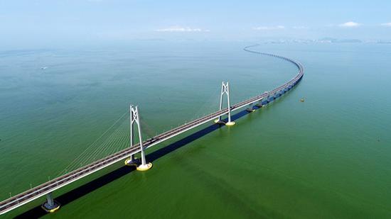 2018年7月11日無人機拍攝的港珠澳大橋。新華社記者 梁旭 攝