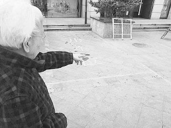 今年2月份,張女士在自由大街行走時被釘子絆倒。