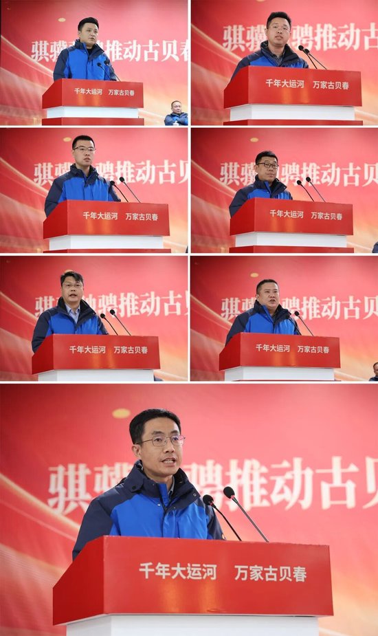 ▲销售、生产、管理等一线代表作表态发言