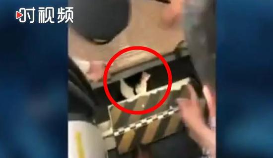 乘客與工作人員多次嘗試用繩子和皮帶將孩子拉上來,但因孩子較小,均未成功。