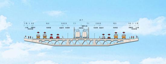 凤凰黄河大桥断面设计。