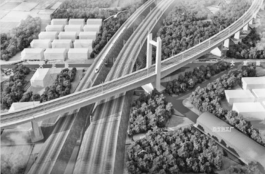轉體斜拉橋建成后效果圖