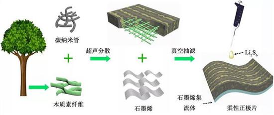 ▲用木质素研发高性能锂硫电池示意图