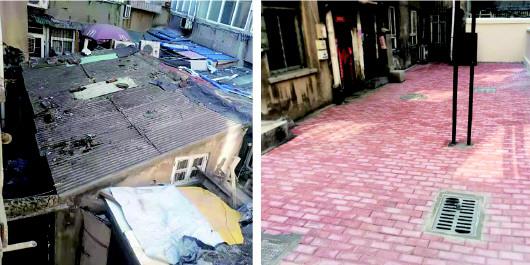 違建拆除前。(資料圖片) 違建拆除后。