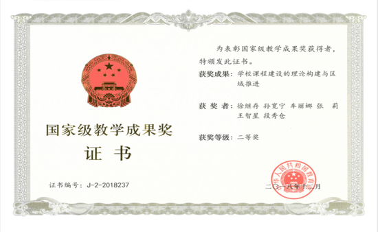 ▲徐继存教授团队2018年获国家级教学成果二等奖