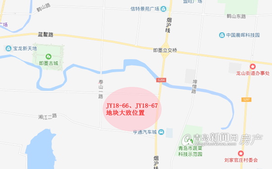 JY18-66、JY18-67號(hào)地塊大致位置圖
