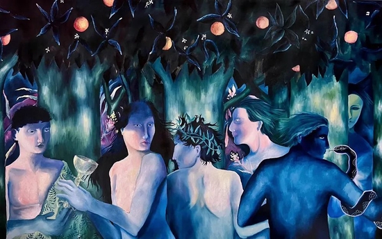 作品:《Chiari del Bosco(林中的光亮)》(160cm × 100cm)布面油画