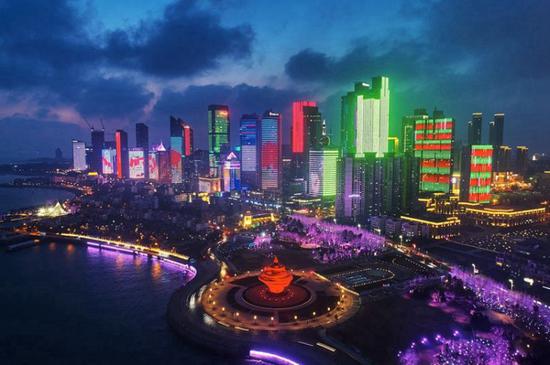 “美丽青岛行动”夜景亮化(资料图)