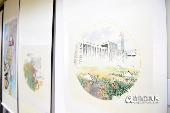 “走进青岛国际院士港、海水稻实验基地采风美术作品展”展出作品