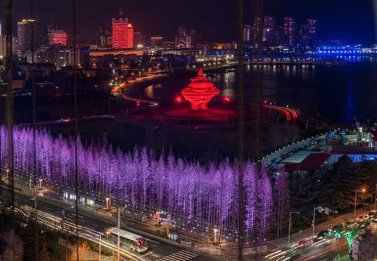 “美丽青岛行动”夜景亮化(资料图)