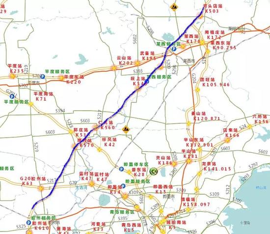 G15沈海高速青岛路段↑