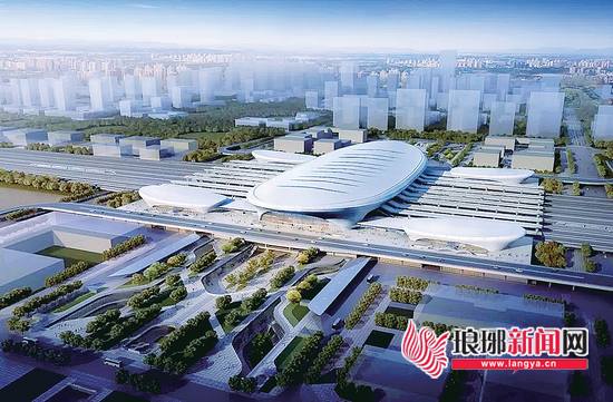 临沂北站鸟瞰图。