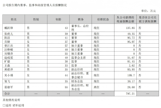 （水羊股份2024年年度报告中高管薪酬部分）