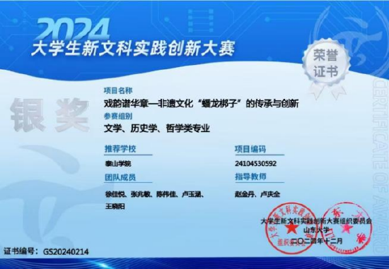 (徐佳悦、陈伟佳代表团队参加2024年全国大学生新文科实践创新大赛获银奖)